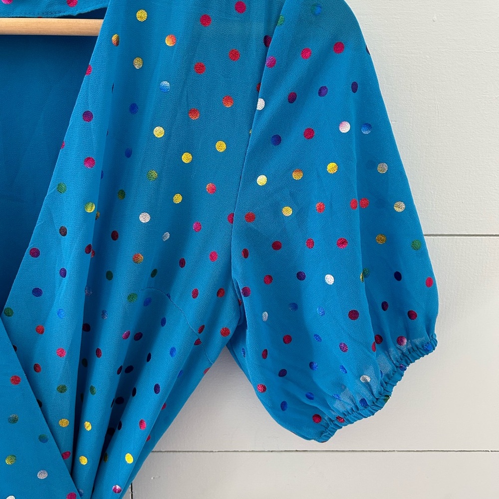Never Fully Dressed Blue Polka Dot Mini Dress - Picture 6 of 7